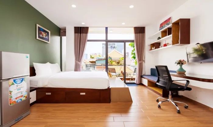 Garden Building Apartment For Rent in Cao Thang St D3 HCMC 40sqm 600 USD/month