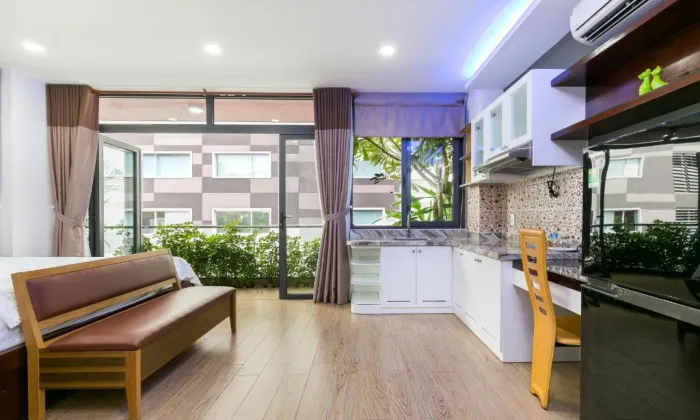 Stunning Studio Garden Building Serviced Apartment For Rent in District 3 HCMC 40sqm 600 USD/month