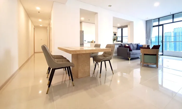 New Repaint Three Bedroom City Garden Apartment For Rent HCM 145sqm 1,850 USD/month