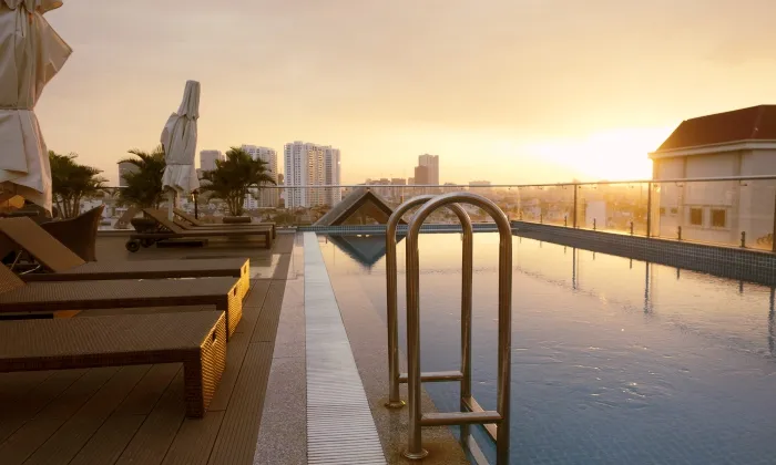 Balcony Two Bedroom Lily Serviced Apartment For Rent HCMC 80sqm 850 USD/month