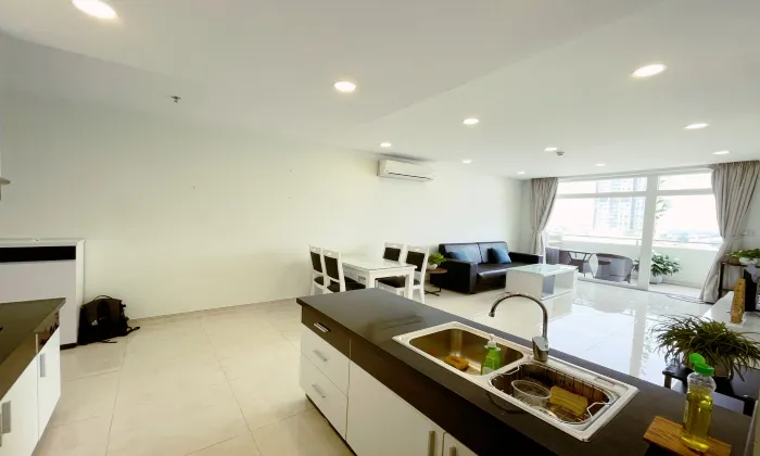 Balcony Two Bedroom Lily Serviced Apartment For Rent HCMC 80sqm 850 USD/month