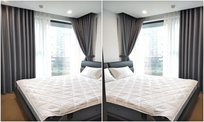 Dark furniture 02 Bedroom Apartment for rent in Lumiere Thao Dien HCM 70sqm 1,300 USD/month
