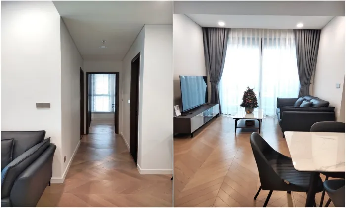 Dark furniture 02 Bedroom Apartment for rent in Lumiere Thao Dien HCM 70sqm 1,300 USD/month