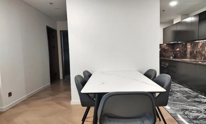Dark furniture 02 Bedroom Apartment for rent in Lumiere Thao Dien HCM 70sqm 1,300 USD/month