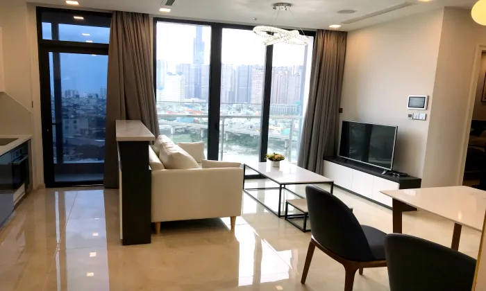 Full View To Canal and Landmark 81 02 Bedroom Vinhome Golden River HCM 72sqm 1,300 USD/month