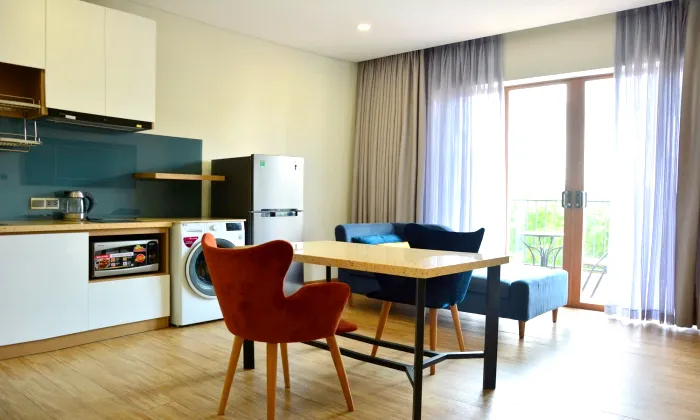 Separate One Bedroom Kim Residence Suites Serviced Apartment For Rent HCM 50sqm 600 USD/month