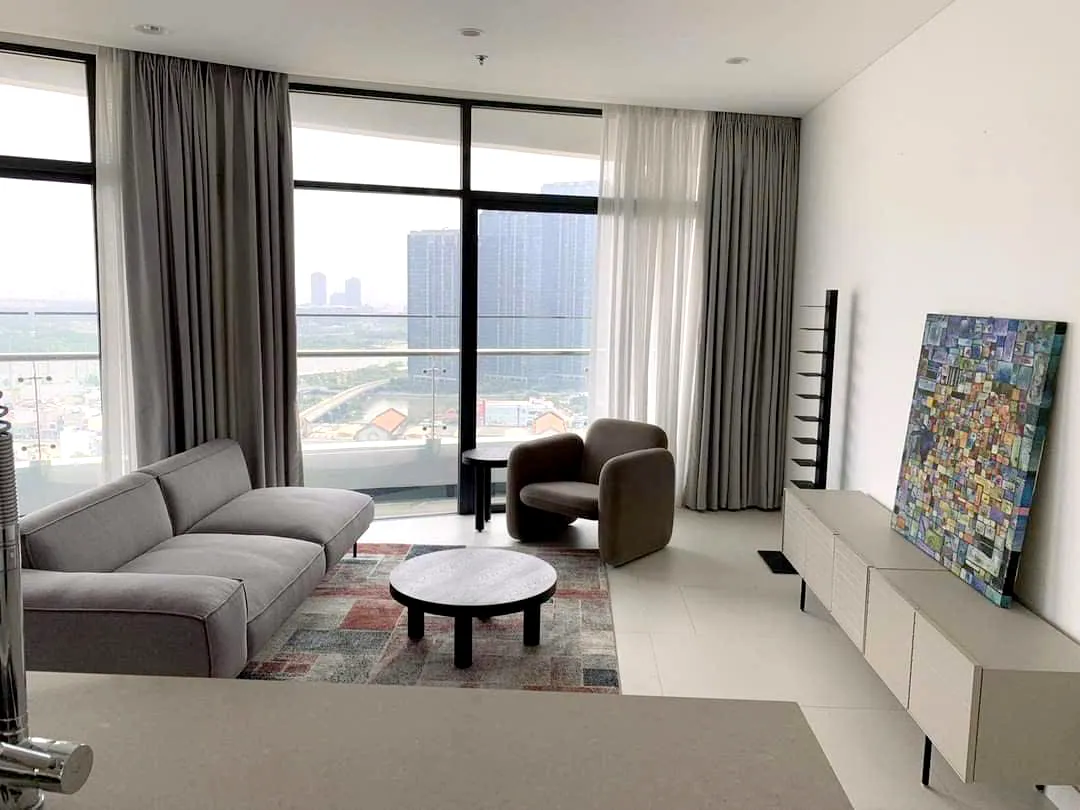 Simply Decoration 02 Bedroom City Garden Apartment For Rent HCMC 101sqm 1,500 USD/month
