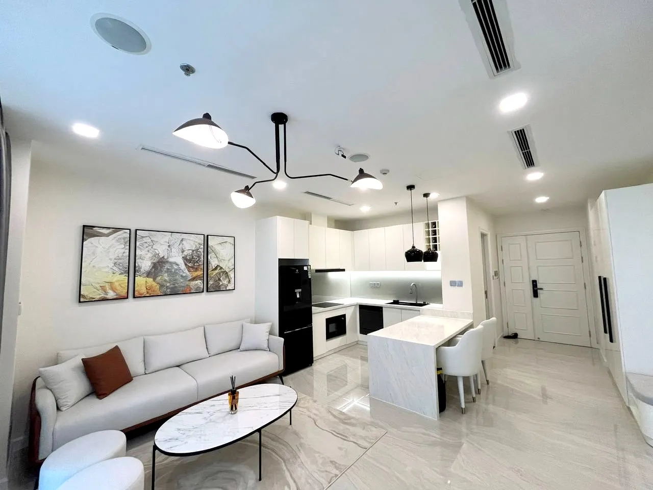 Modern Furniture 02 Bedroom Vinhomes Golden River Apartment District 1 HCMC 78sqm 1,450 USD/month