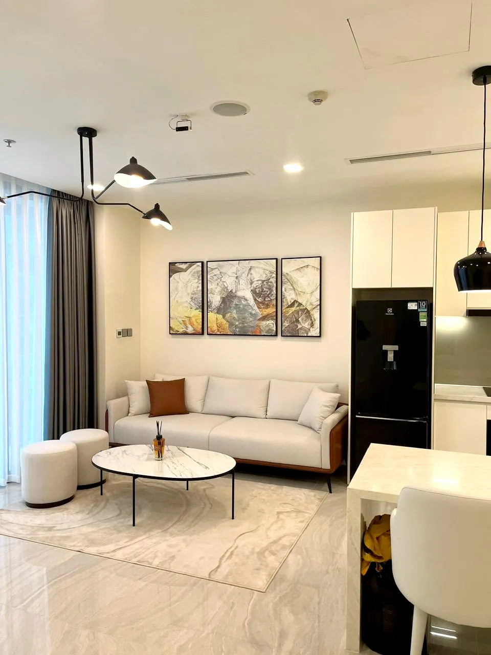 Modern Furniture 02 Bedroom Vinhomes Golden River Apartment District 1 HCMC 78sqm 1,450 USD/month