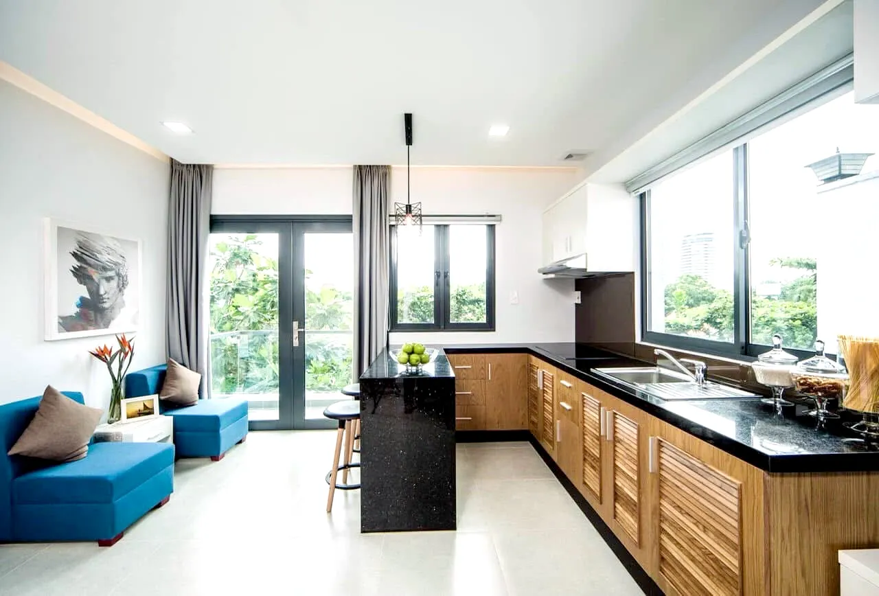 Nice Spacious Studio Apartment For Rent in Nguyen Cuu Van Binh Thanh HCM 50sqm 600 USD/month