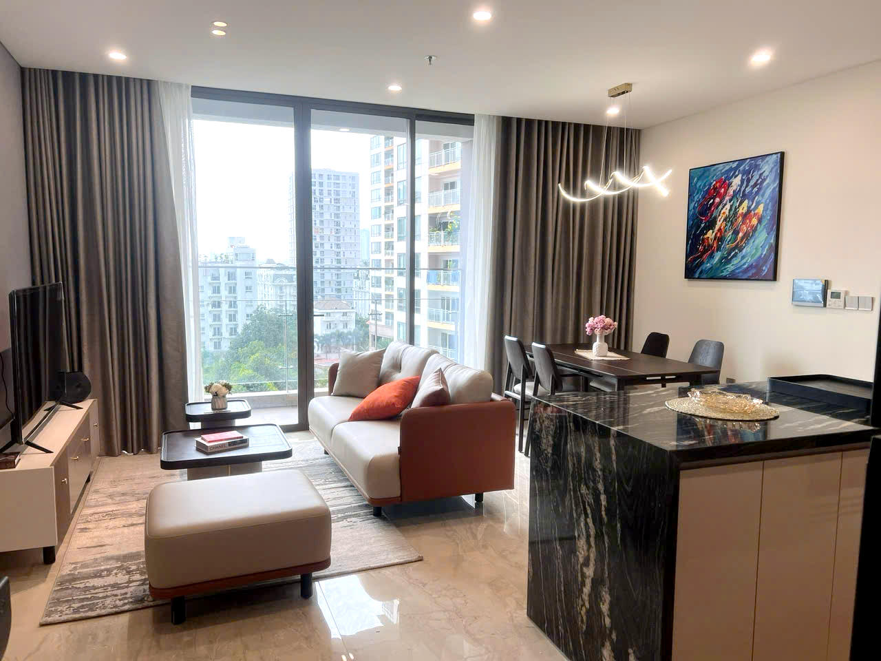 Low Floor 02 Bedroom Thao Dien Green Apartment For Rent HCMC