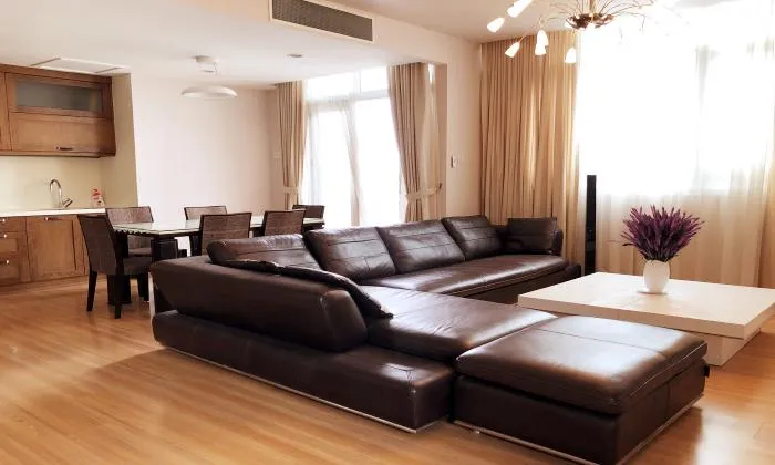 Amazing Wooden Style Three Bedroom Ben Thanh Tower Apartment For Rent District 1 HCMC 120sqm 2,500 USD/month