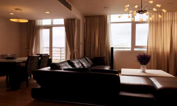 Amazing Wooden Style Three Bedroom Ben Thanh Tower Apartment For Rent District 1 HCMC 120sqm 2,500 USD/month