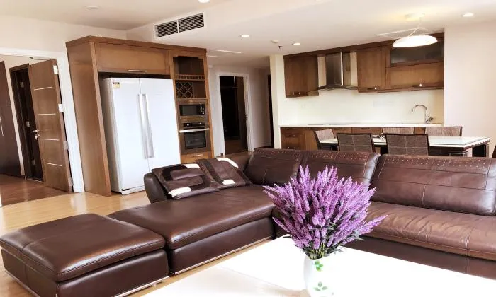 Amazing Wooden Style Three Bedroom Ben Thanh Tower Apartment For Rent District 1 HCMC 120sqm 2,500 USD/month