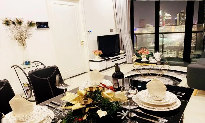Two Beds Vinhomes Golden River Apartment For Rent HCMC 68sqm 1,600 USD/month