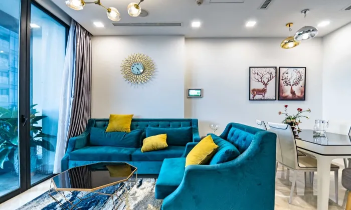 Blue Design Apartment For Rent Aqua 4 Vinhomes Golden River 67sqm 1,200 USD/month