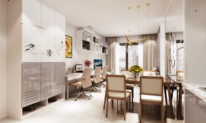 Scandinavian Office Combine One Bedroom Apartment in District 2 HCMC 50sqm 800 USD/month