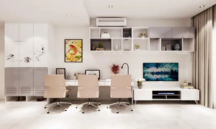 Scandinavian Office Combine One Bedroom Apartment in District 2 HCMC 50sqm 800 USD/month
