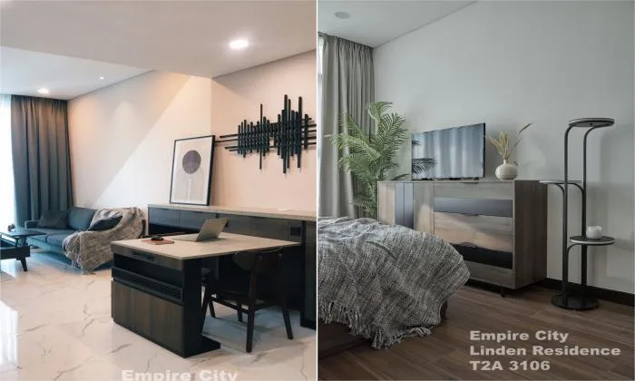Perfect View One Bedroom Apartment For Rent in Empire City District 2 HCMC 64sqm 1,200 USD/month