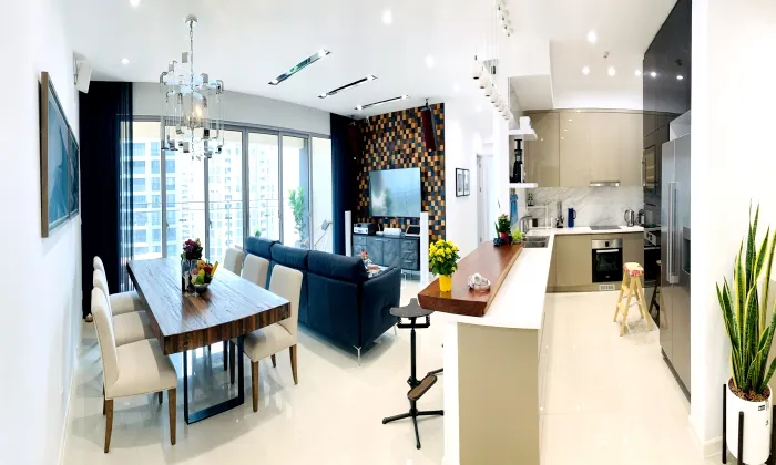 Pool View Fully Furnished Four Bedroom Estella Height Apartment For Rent Thu Duc City 179sqm 5,000 USD/month