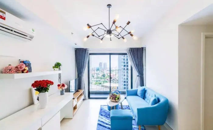 Blue Style Two Bedroom Apartment For Rent in Masteri Thao Dien District 2 HCMC 72sqm 850 USD/month