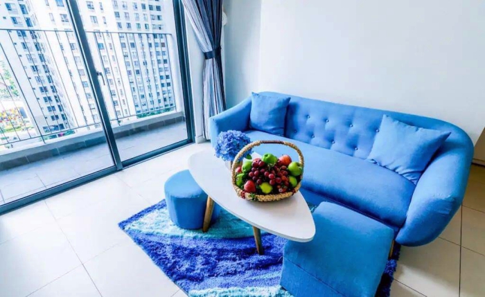 Blue Style Two Bedroom Apartment For Rent in Masteri Thao Dien District 2 HCMC
