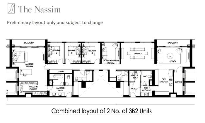 Unfurnished Combined Unit Four Bedroom The Nassim For Rent in Thao Dien Thu Duc City 240sqm 4,600 USD/month