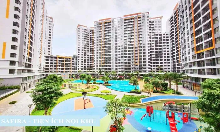 Partly Furnished One Bedroom Safira Khang Dien Apartment For Rent District 9 HCMC 55sqm 400 USD/month