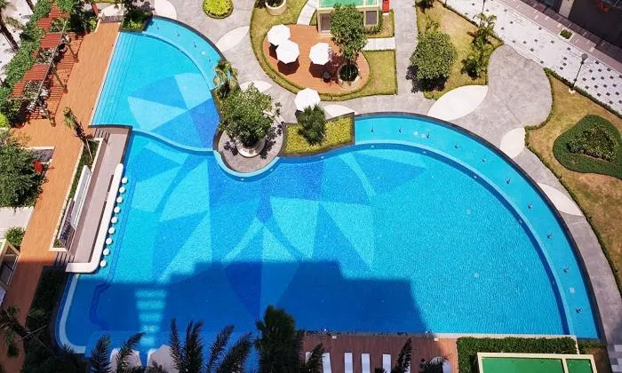 Pool View Unfurnished Two Bedroom Safira Apartment For in District 9 HCMC 66sqm 400 USD/month