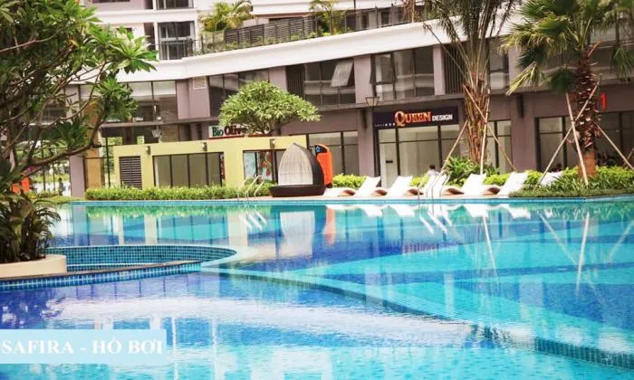 Pool View Unfurnished Two Bedroom Safira Apartment For in District 9 HCMC 66sqm 400 USD/month