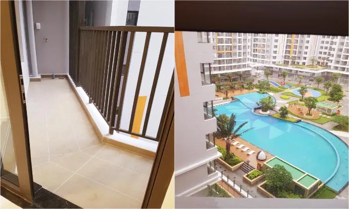 Pool View Unfurnished Two Bedroom Safira Apartment For in District 9 HCMC 66sqm 400 USD/month