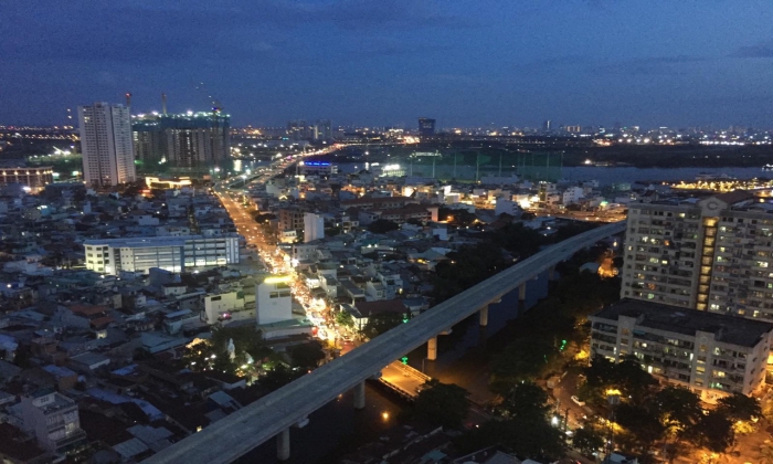 Partly Furniture Three Bedroom City Garden Apartment For Rent in Binh Thanh HCMC