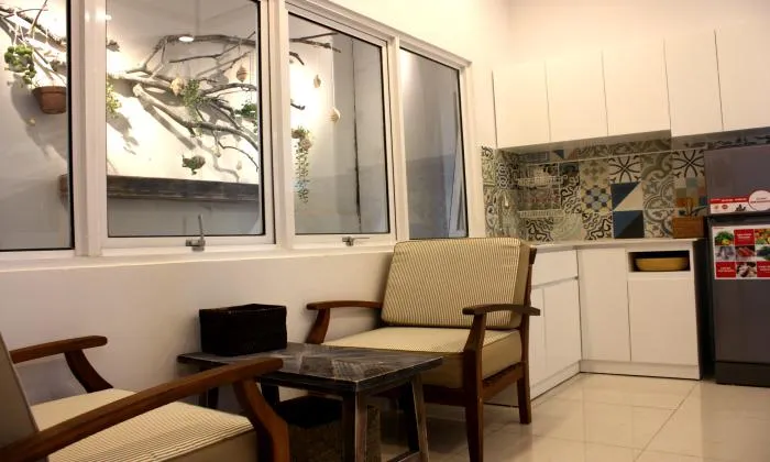A New Bright Light One Bedroom Serviced Apartment in District 1 HCM City 55sqm 600 USD/month