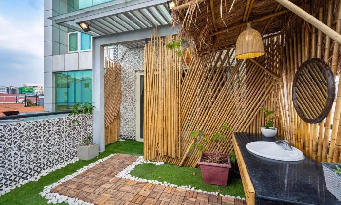 Two Bedroom Apartment Big Balcony Garden Apartment For Rent in Dakao District 1 HCMC 110sqm 1,300 USD/month
