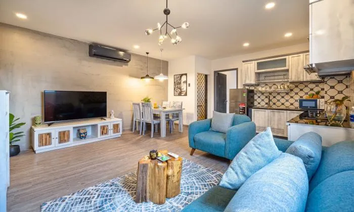 Two Bedroom Apartment Big Balcony Garden Apartment For Rent in Dakao District 1 HCMC 110sqm 1,300 USD/month