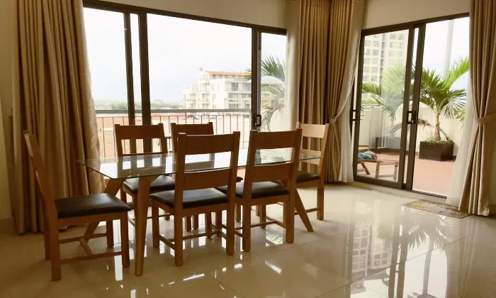 Spacious Balcony Three Bedroom Rosewood Apartment Thao Dien 130sqm 1,300 USD/month