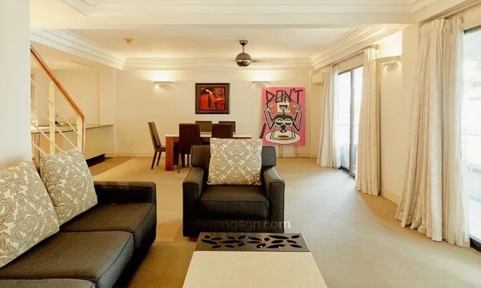 Nice Duplex Balconies Three Bedroom Serviced Apartment in District 3 HCMC 145sqm 1,500 USD/month