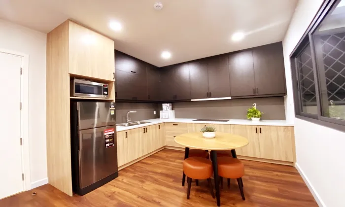 Good Kitchen and Interior Two Bedroom Serviced Apartment in District 3 Ho Chi Minh City 65sqm 800 USD/month