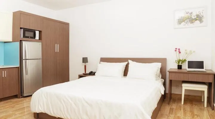 Bright Studio Serviced Apartment For Rent in Hai Ba Trung Street District 3 HCM City 40sqm 450 USD/month