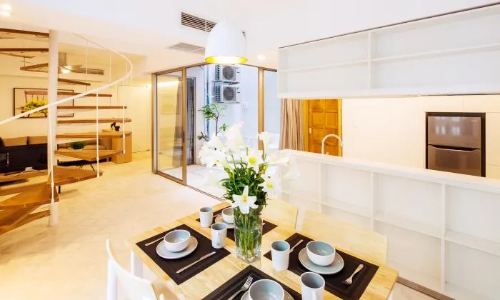 Wonderful Duplex One Bedroom Apartment For Rent in Bach Dang Street Tan Binh District HCMC 70sqm 650 USD/month