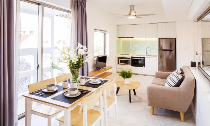 Wonderful Duplex One Bedroom Apartment For Rent in Bach Dang Street Tan Binh District HCMC 70sqm 650 USD/month