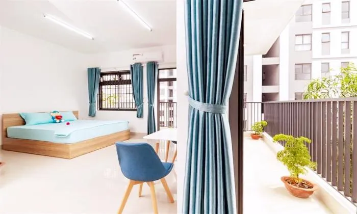 Attractive Fresh Light Studio Serviced Apartment For Rent in Ho Chi Minh City 40sqm 450 USD/month
