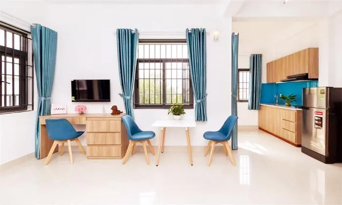Attractive Fresh Light Studio Serviced Apartment For Rent in Ho Chi Minh City 40sqm 450 USD/month