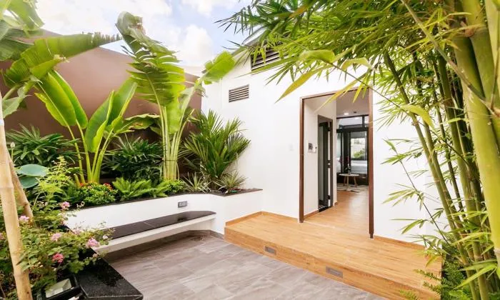 Garden Top Floor One Bedroom Apartment For Rent in Le Van Sy Tan Binh District HCMC 40sqm 650 USD/month