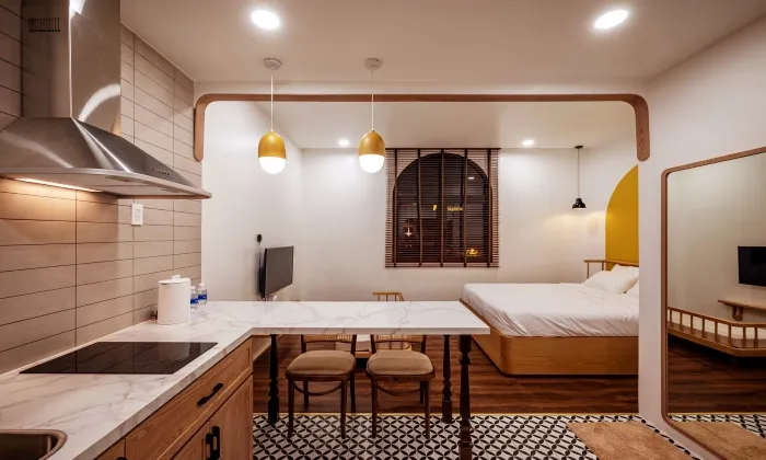 H Maison Studio Serviced Apartment For Rent in Tan Vien Street Tan Binh District HCMC 40sqm 550 USD/month