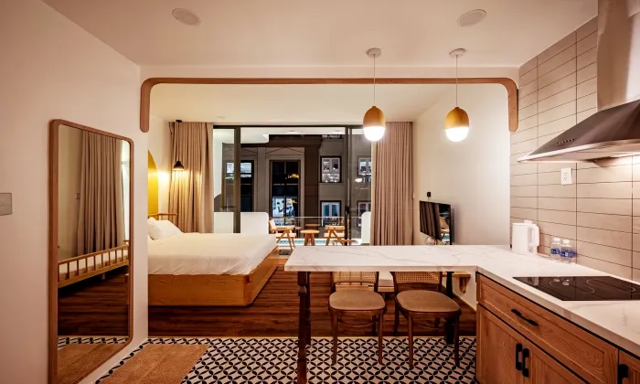 H Maison Studio Serviced Apartment For Rent in Tan Vien Street Tan Binh District HCMC 40sqm 550 USD/month
