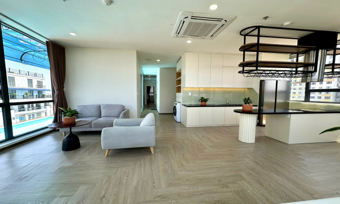 Penthouse Two Bedroom Genuss Serviced Apartment For Rent Thao Dien HCM