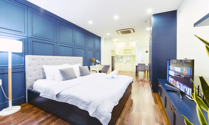 Blue Studio Justyle Serviced Apartment For Rent in District 3 HCMC