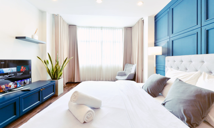 Blue Studio Justyle Serviced Apartment For Rent in District 3 HCMC