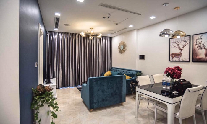 Blue Design Two Bedroom Apartment For Rent in Aqua 4 Vinhomes Golden River District 1 HCMC